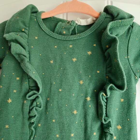 Sale 🎉🥳 4/$25 or $10 Jessica Simpson Green and Purple Rompers Size 3-6M - Picture 7 of 10